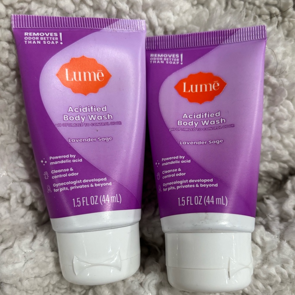 LUME Mini Travel Size Tube Body Wash -Lavender Sage-‎ 1.5 fl oz (pack of 2)